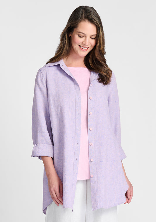 afternoon cover linen button down shirt purple