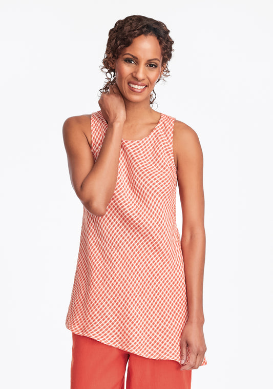 airy tunic linen tank top red