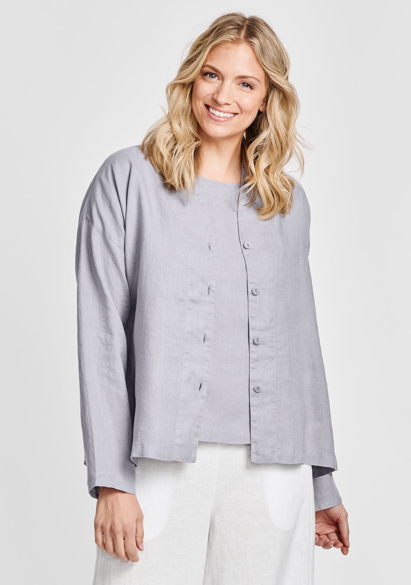 alluring blouse linen blouse grey