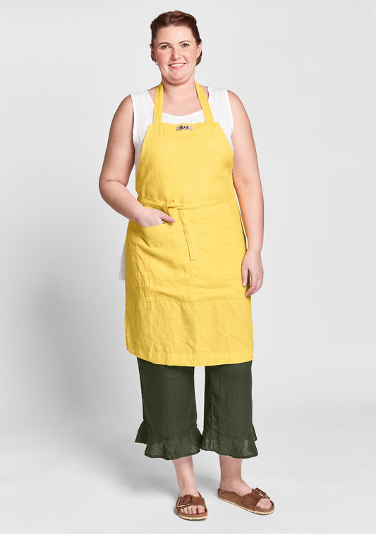 apron linen apron yellow