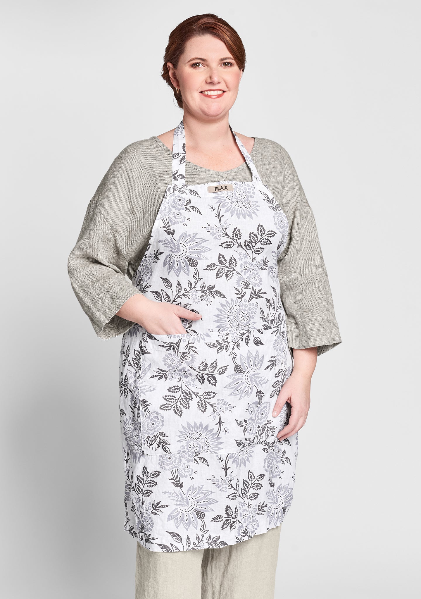 apron linen apron grey