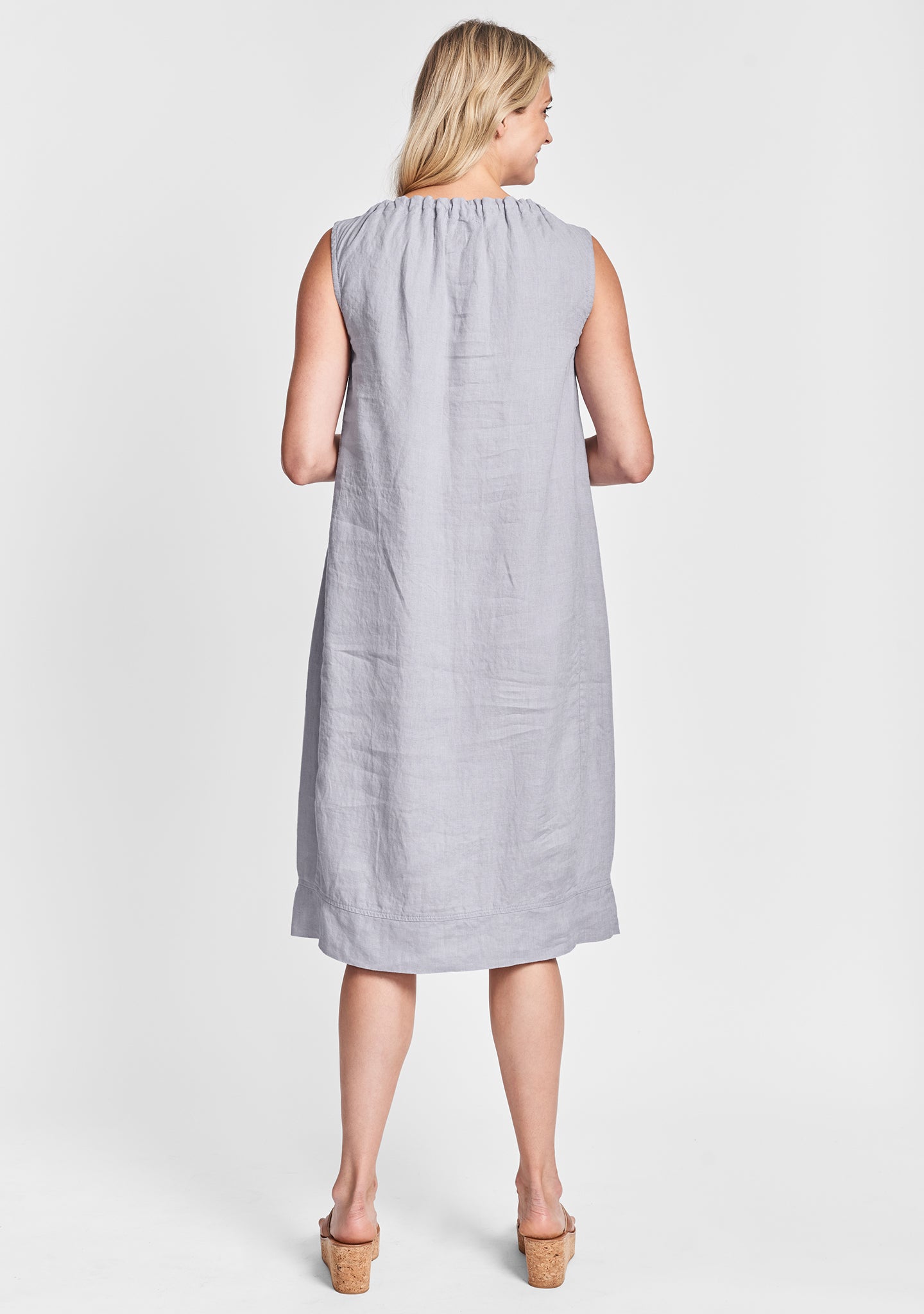 athena dress linen shift dress details