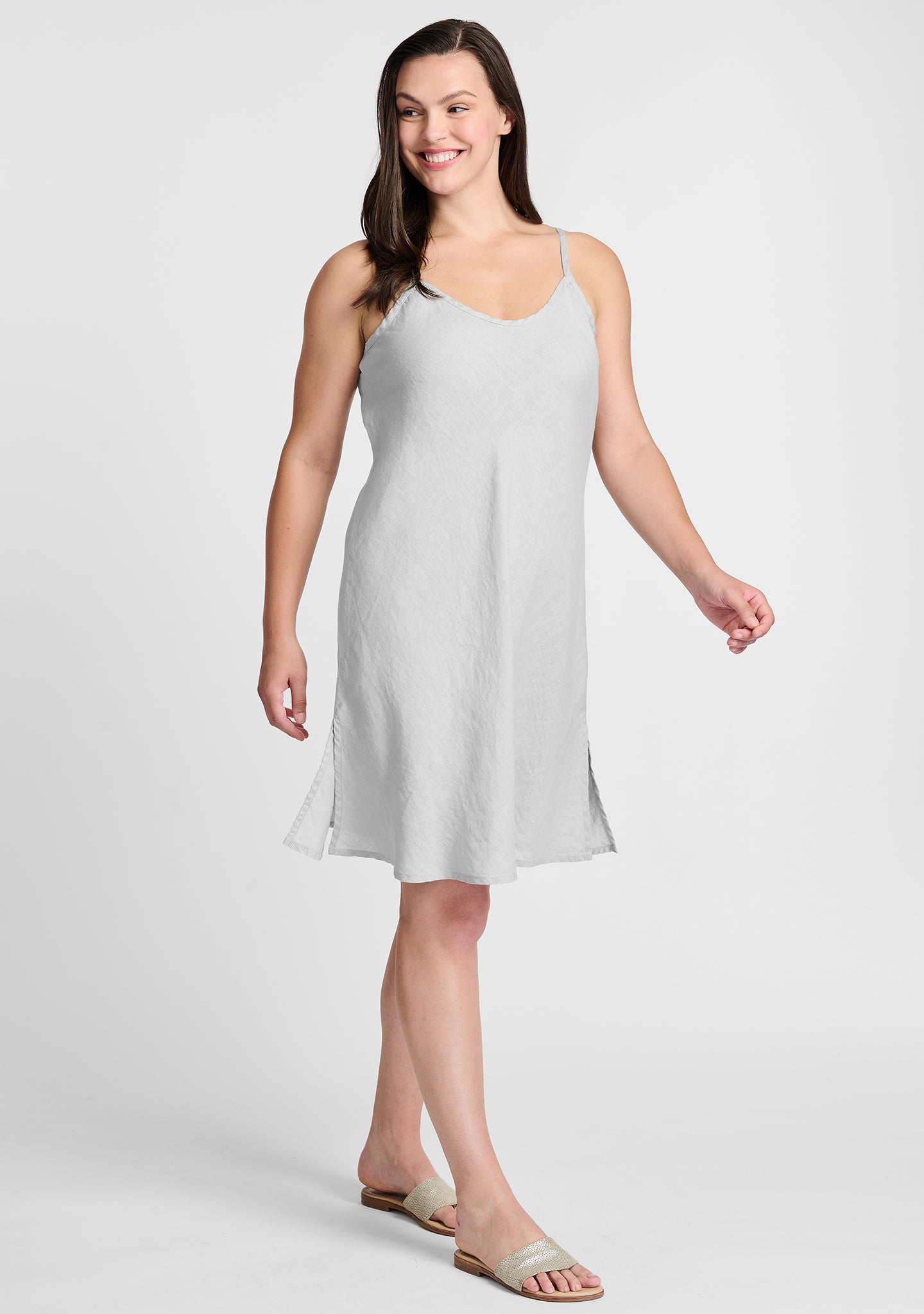 bias slip dress linen dress grey