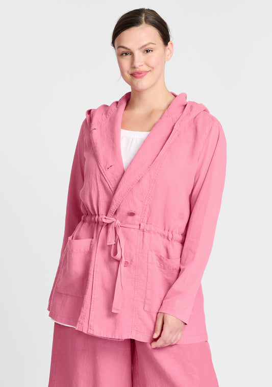 boardwalk jacket linen jacket pink
