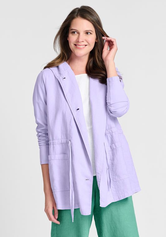 boardwalk jacket linen jacket purple