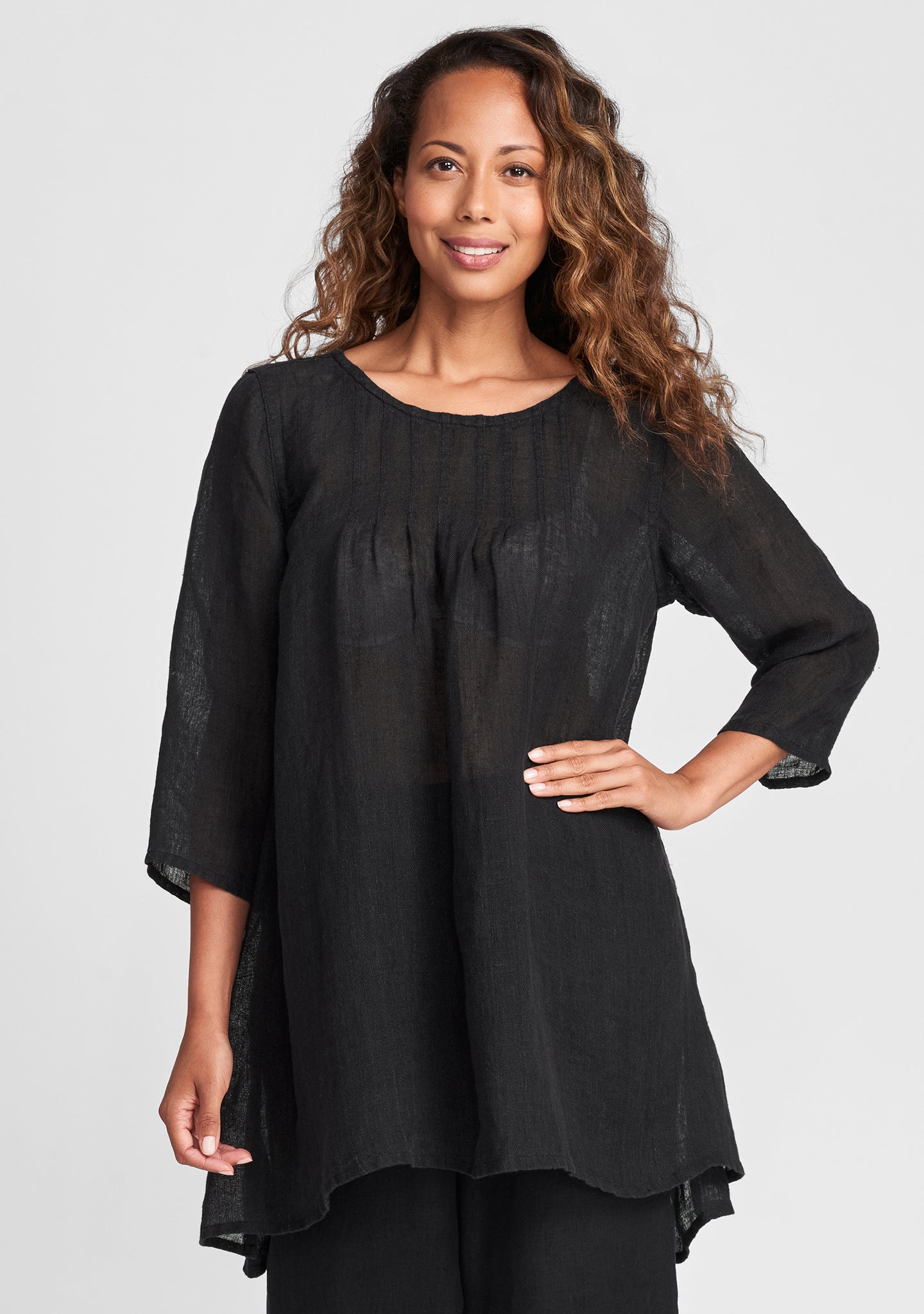 bravo tunic linen shirt black