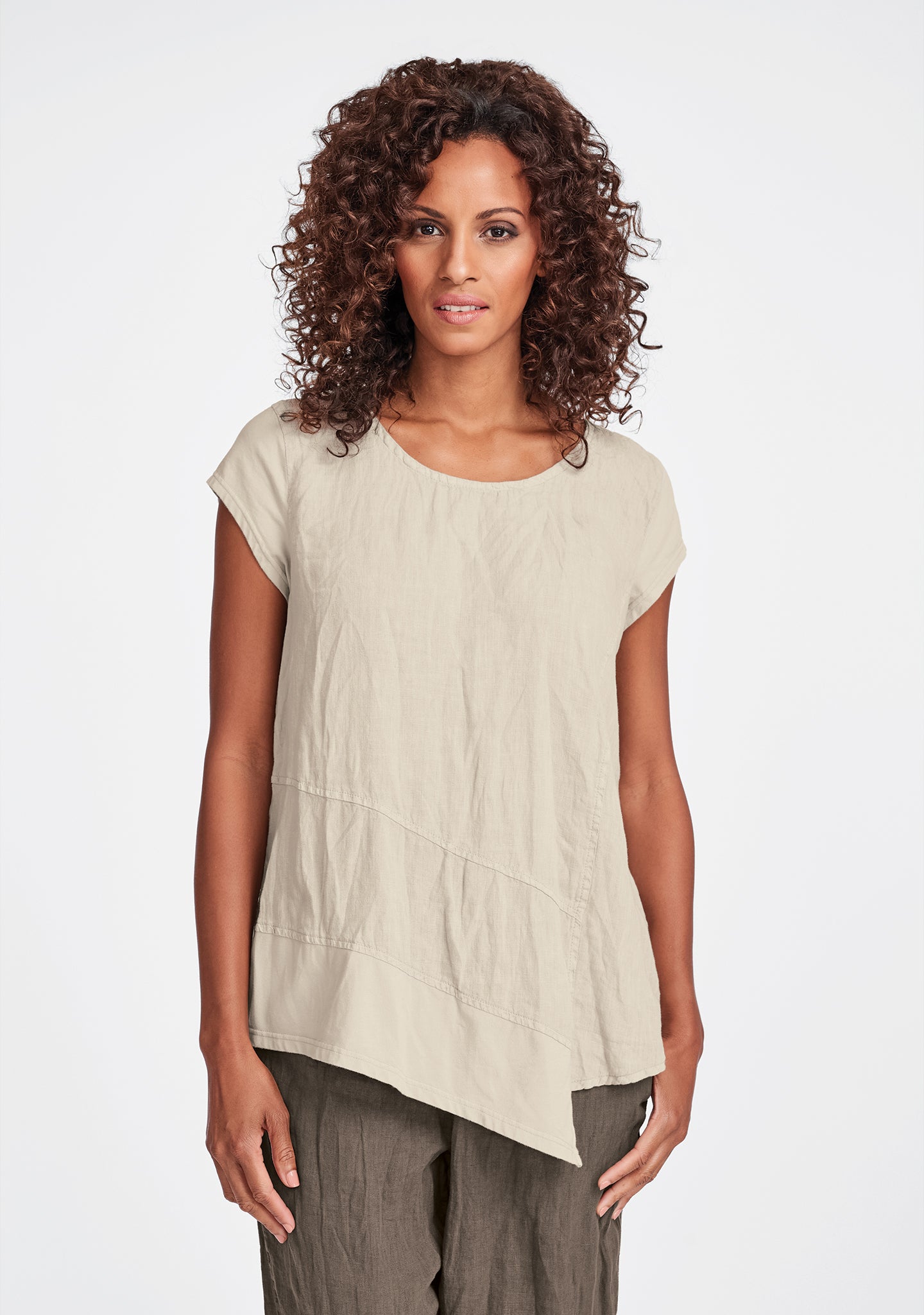 cap tee linen t shirt details