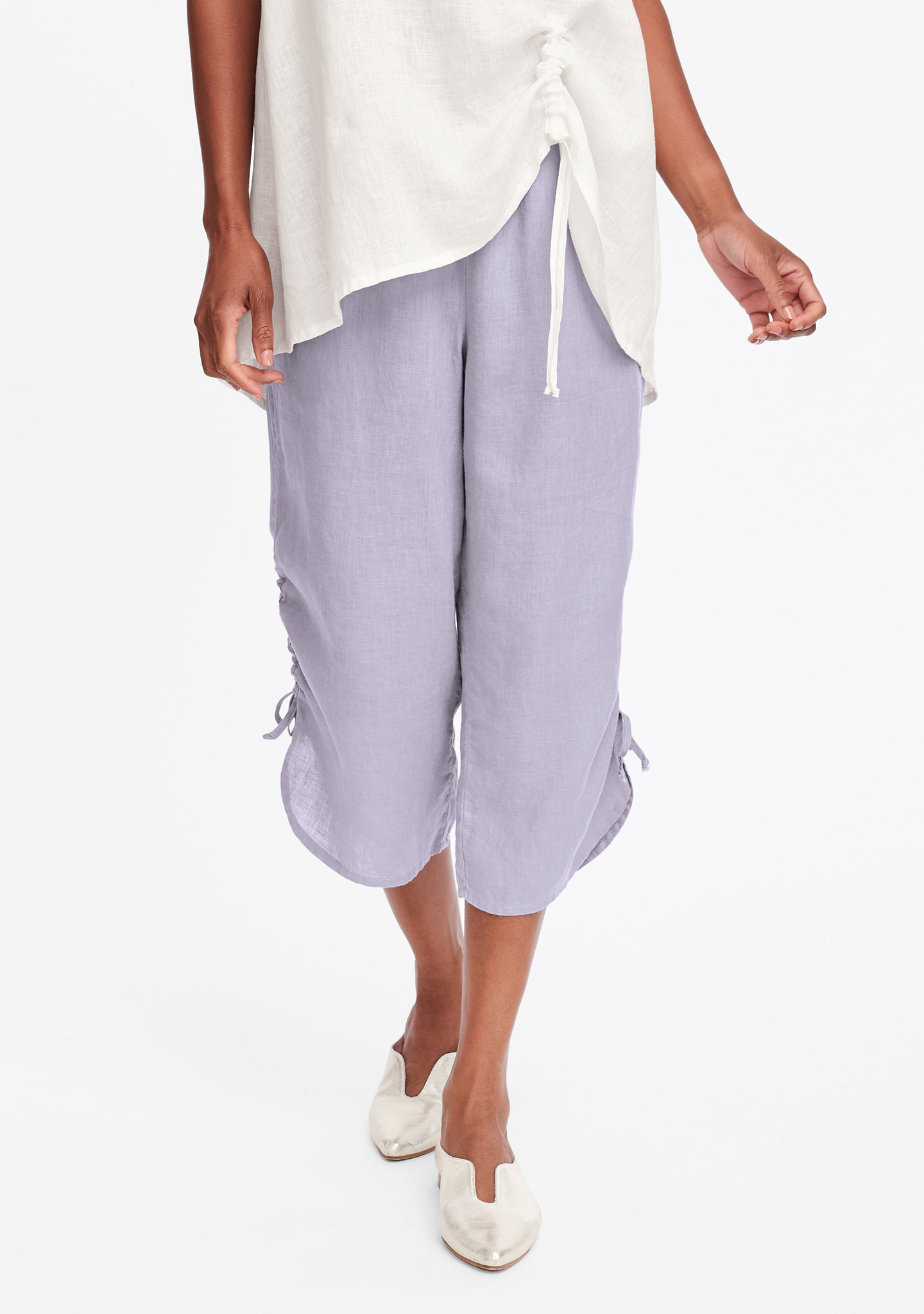 capri pant linen crop pants purple