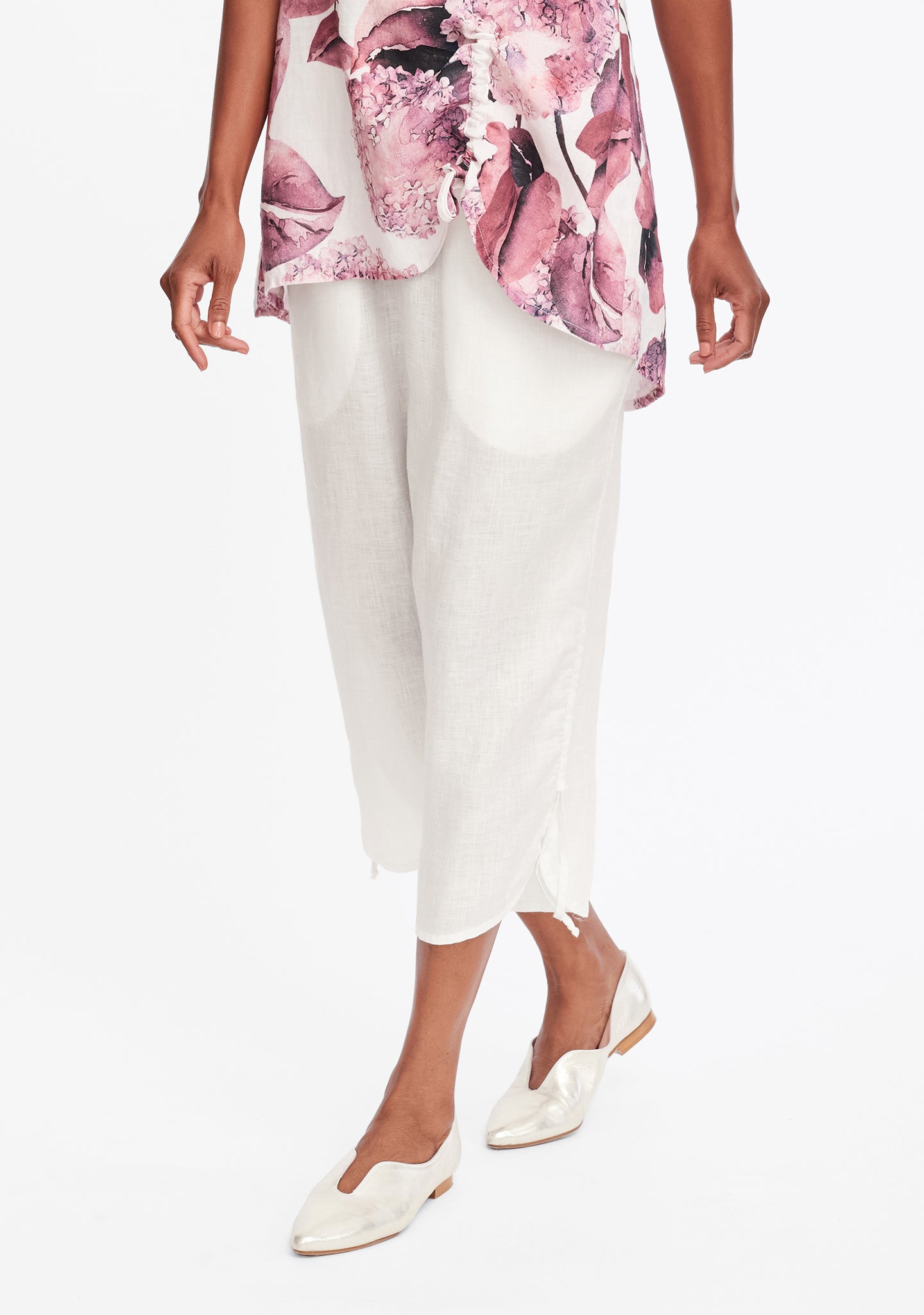 capri pant linen crop pants white