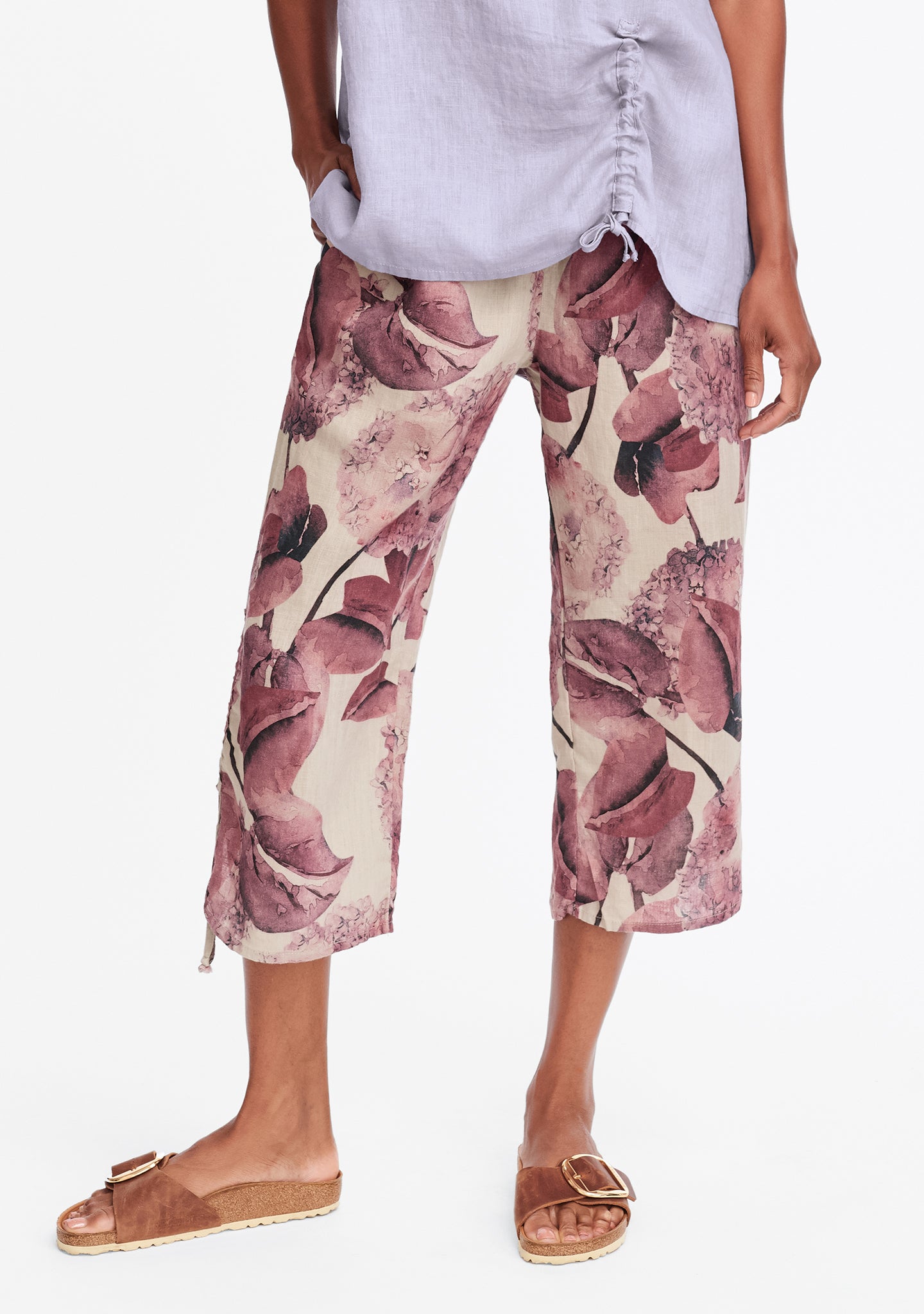 capri pant linen crop pants multi