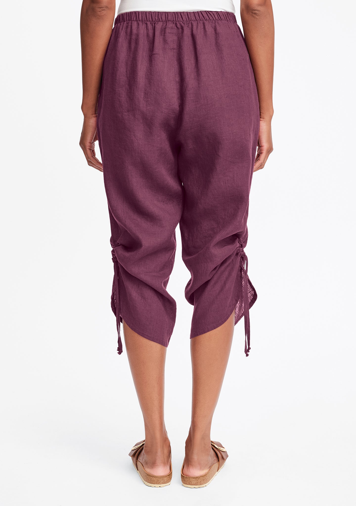 capri pant linen crop pants details