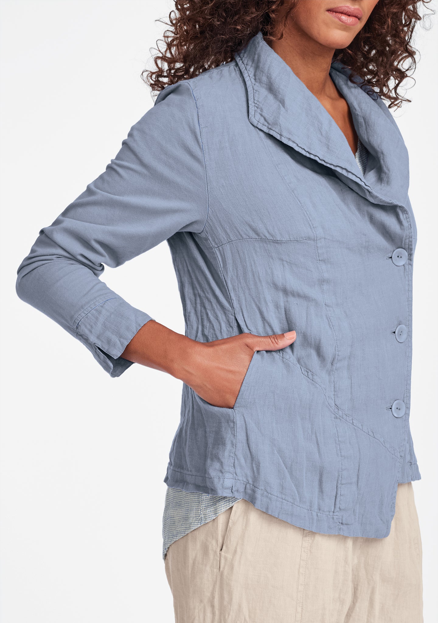 chelsea jacket linen jacket details