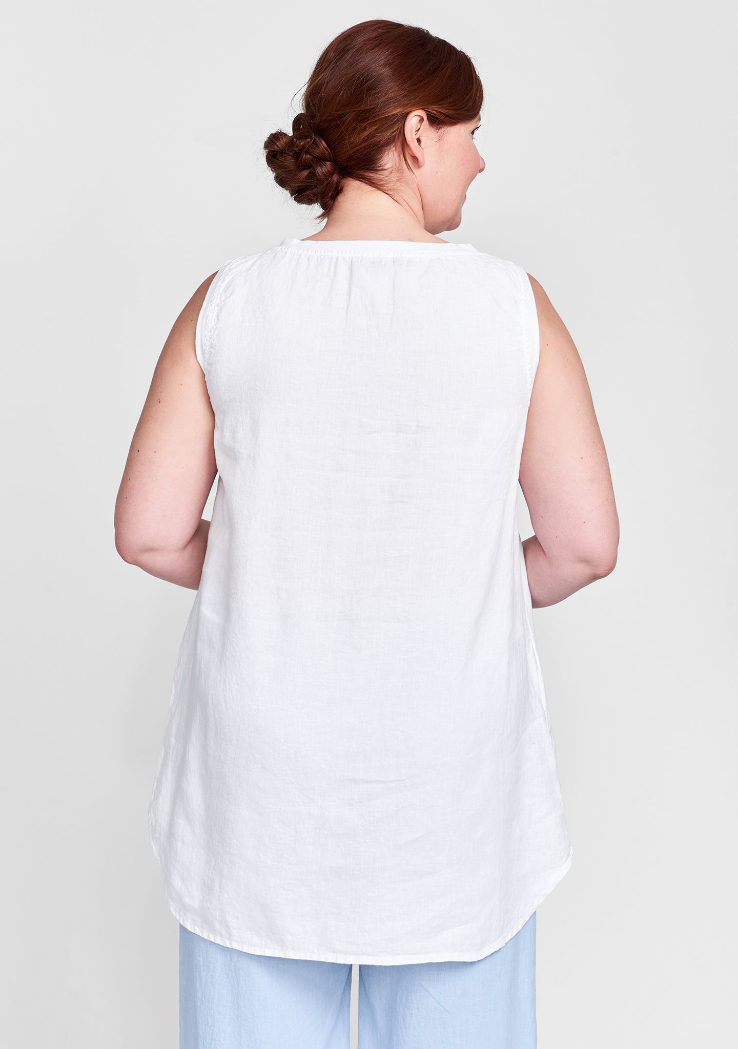 coastal tunic linen tank details