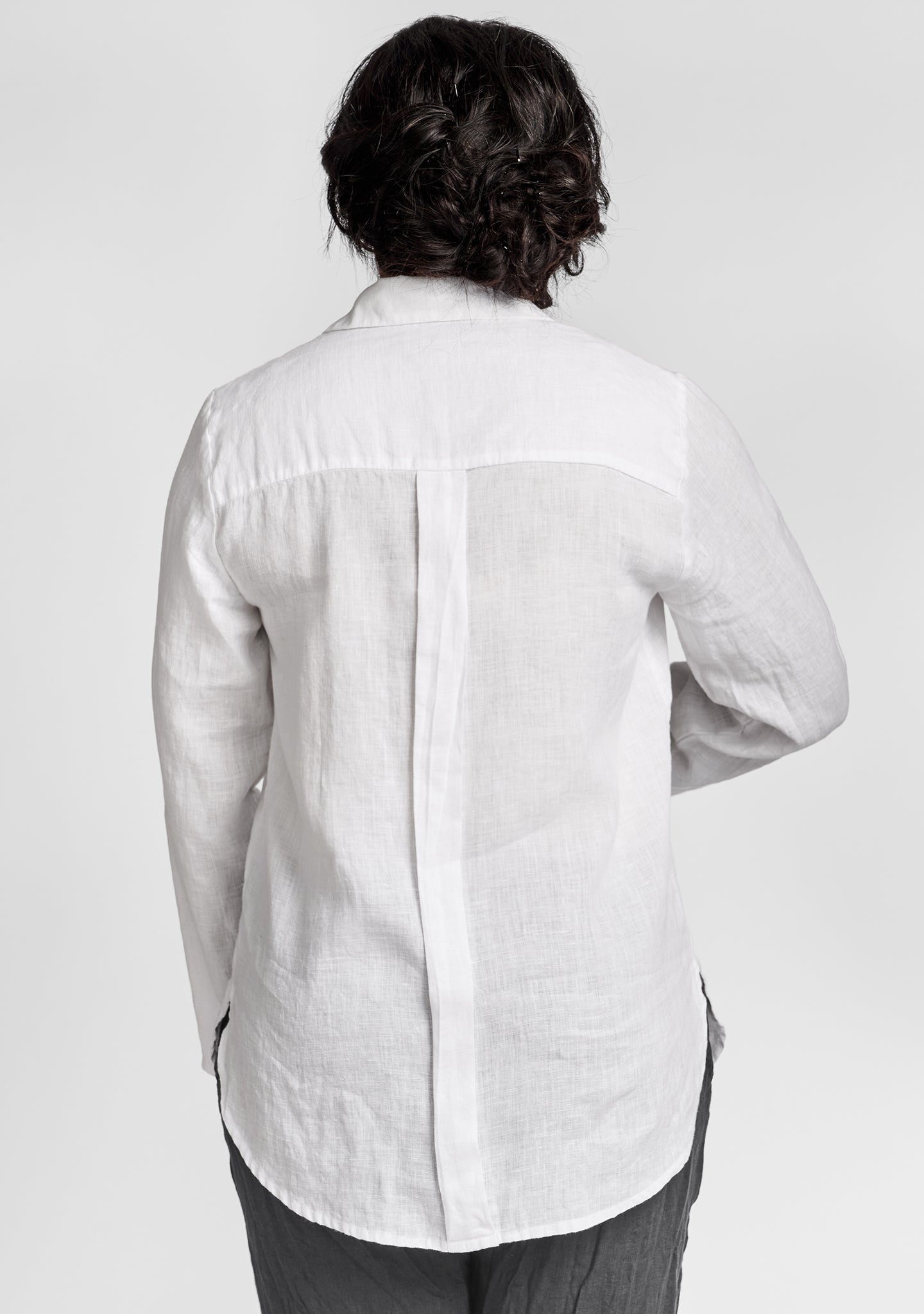 crossroads blouse linen button down shirt details