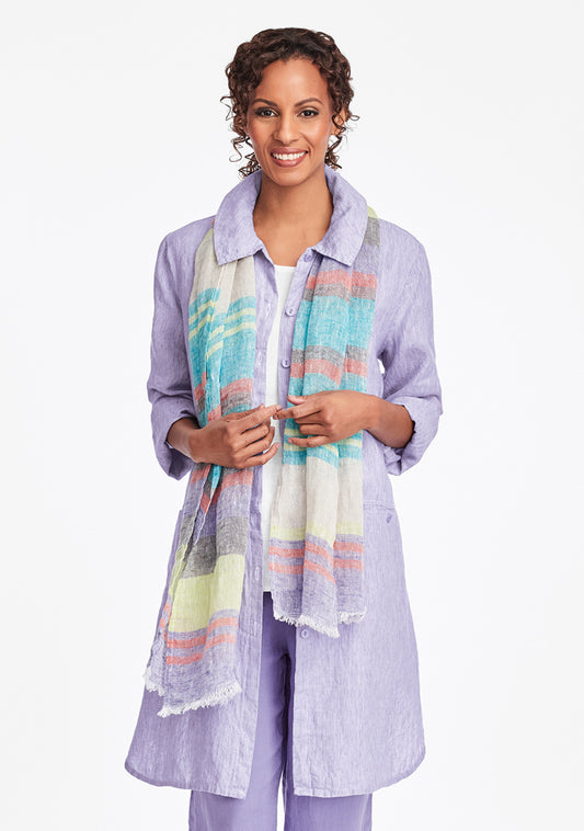 daily duster linen jacket purple
