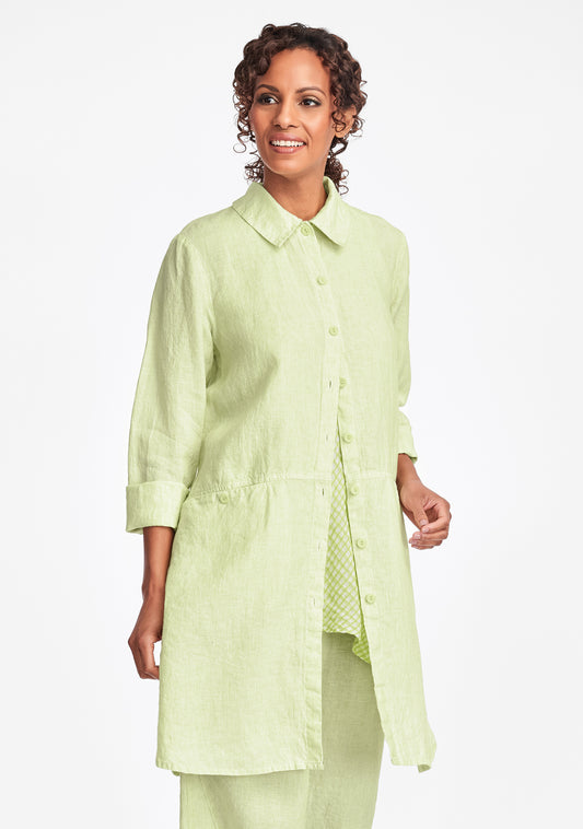 daily duster linen jacket green