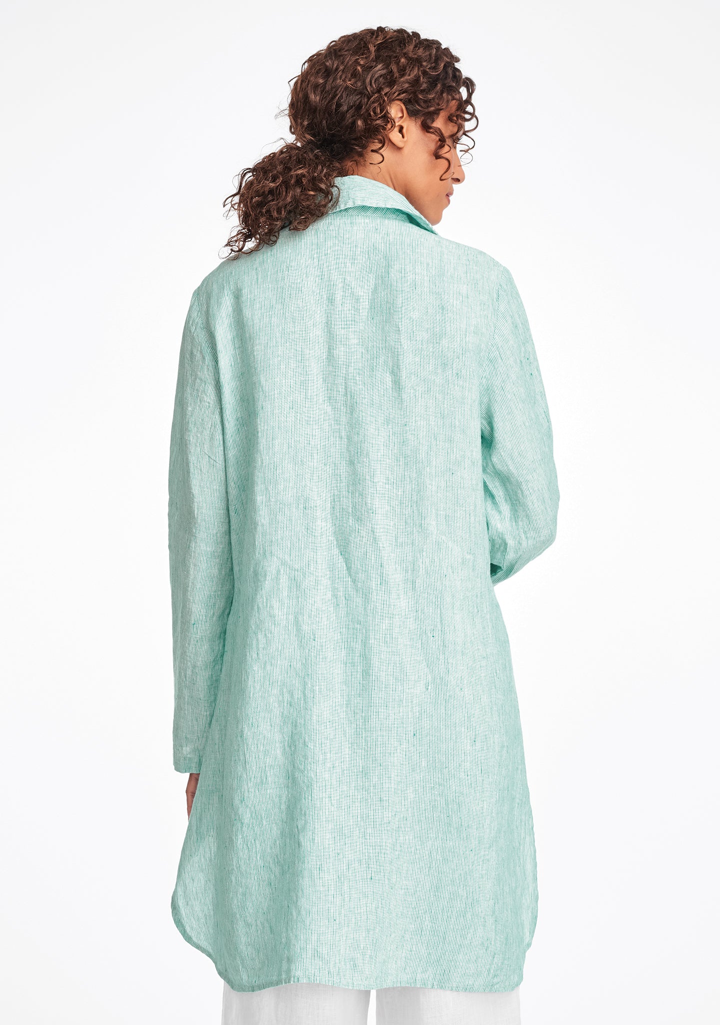 daily duster linen jacket details