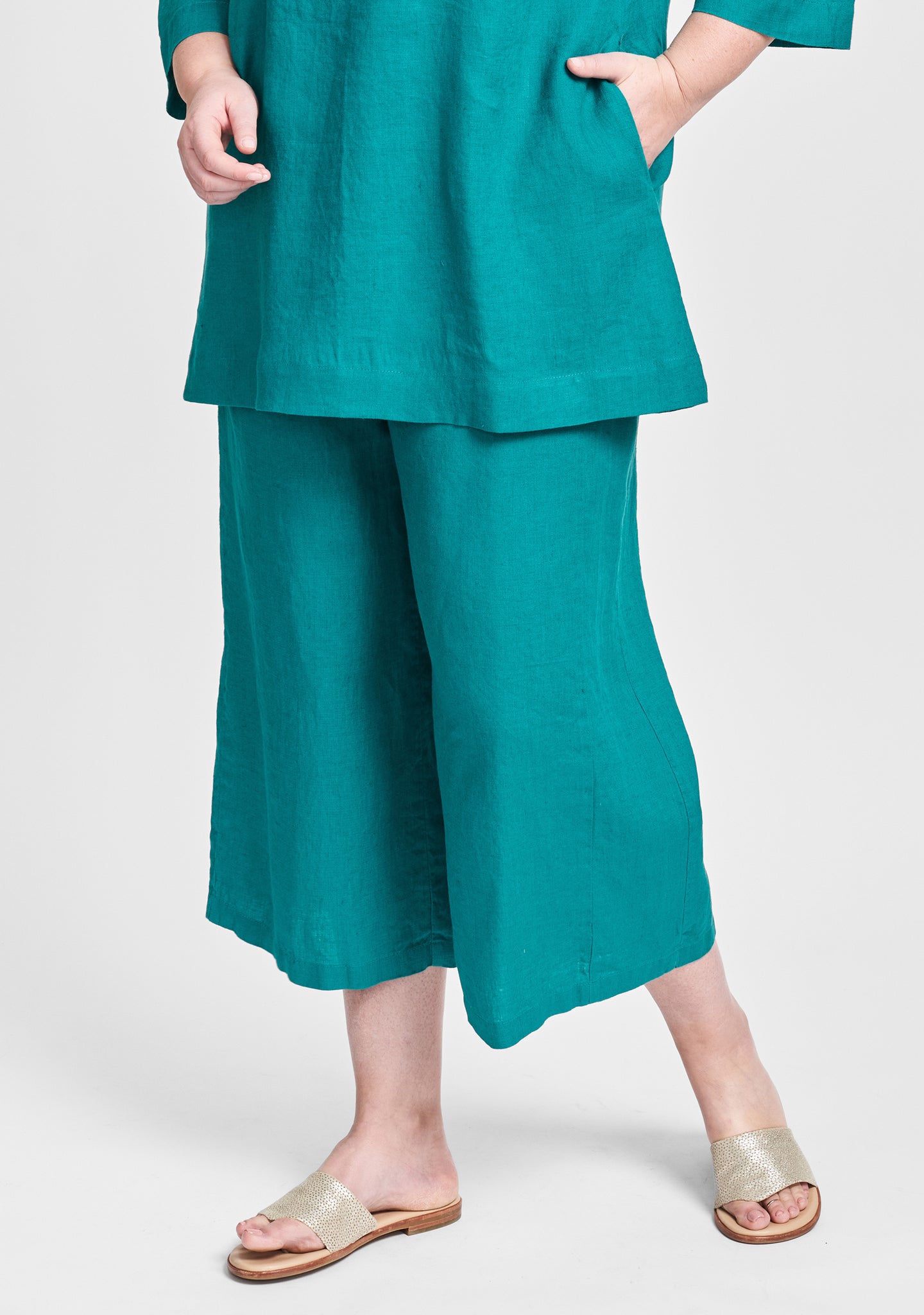 daylily pant wide leg linen pants green