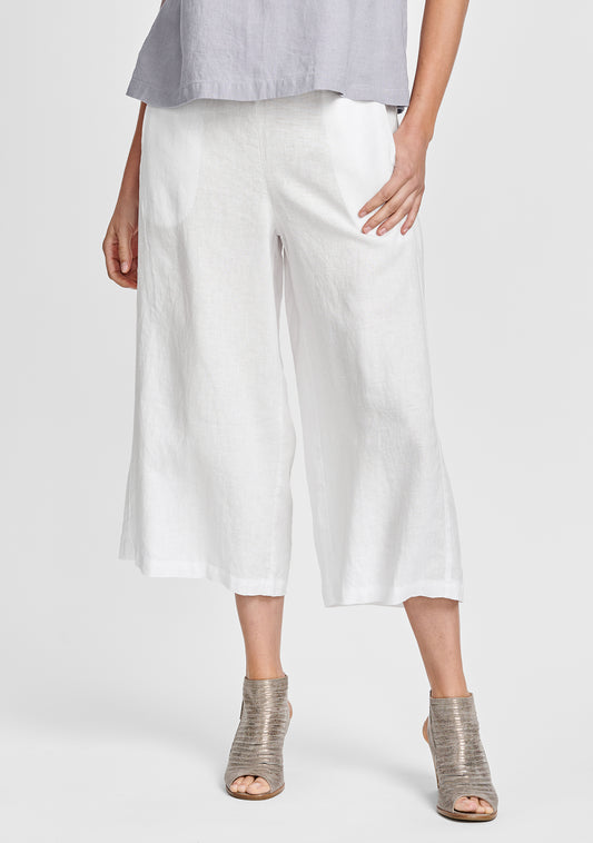 daylily pant wide leg linen pants white