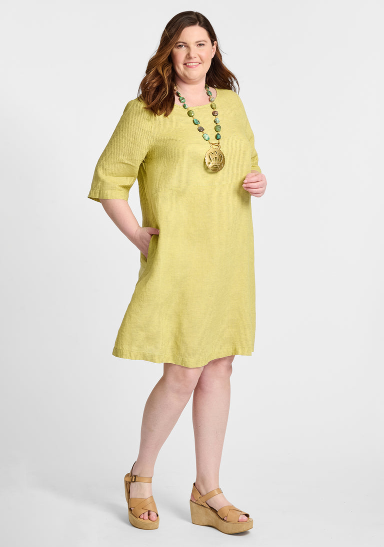 FLAX linen dress yellow