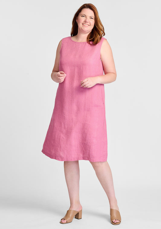 diana dress linen shift dress pink