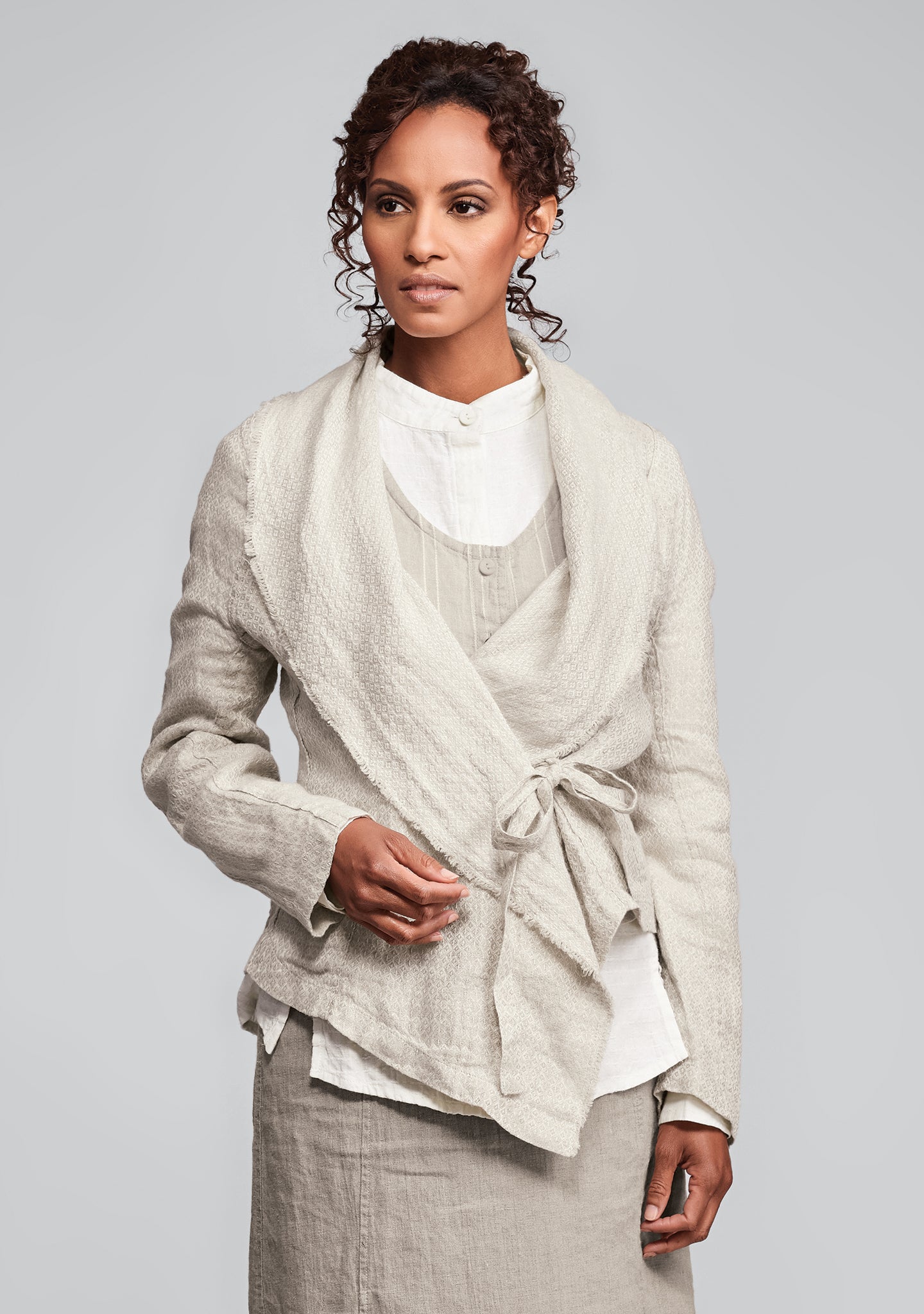 draping jacket linen jacket natural