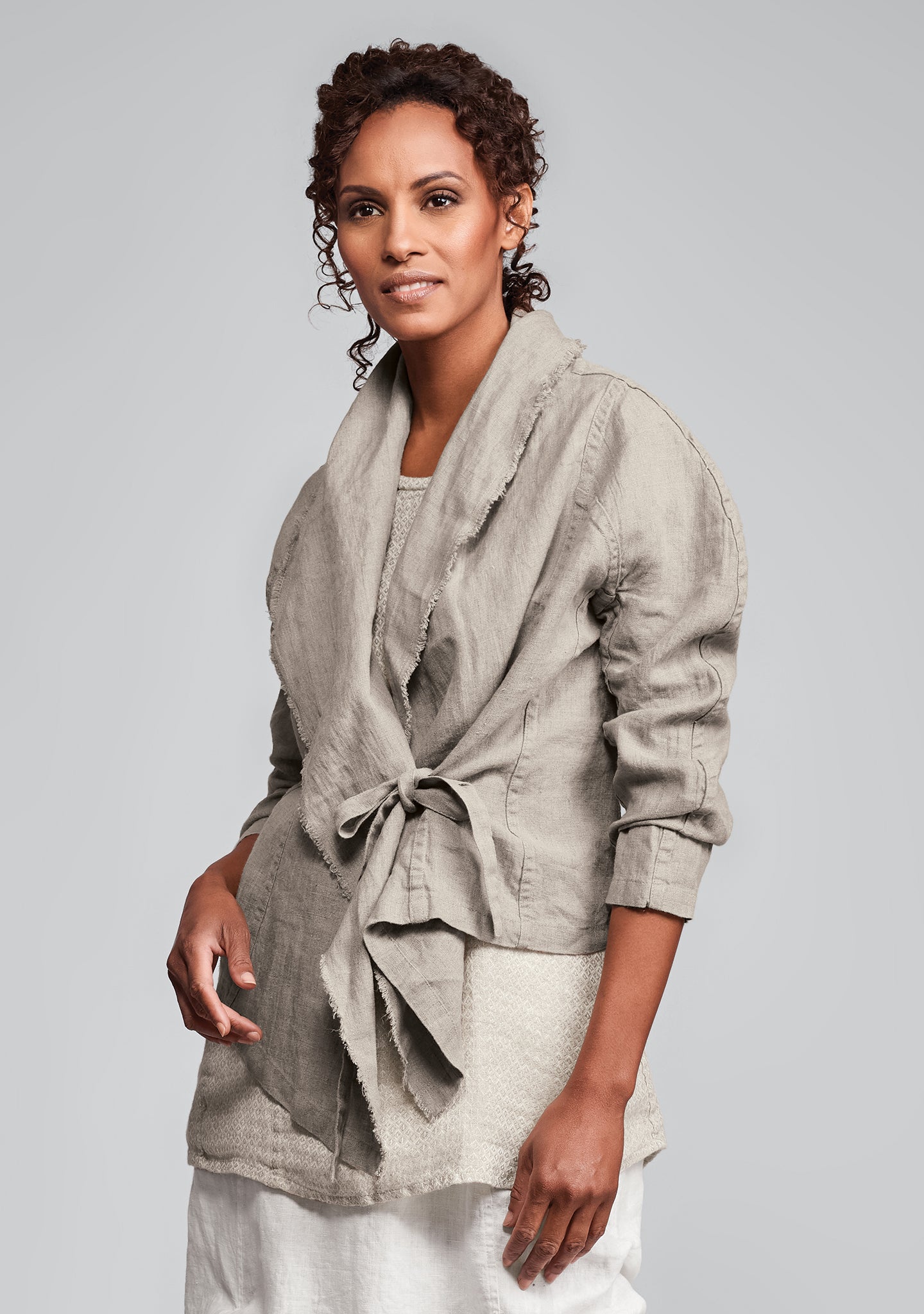 draping jacket linen jacket natural
