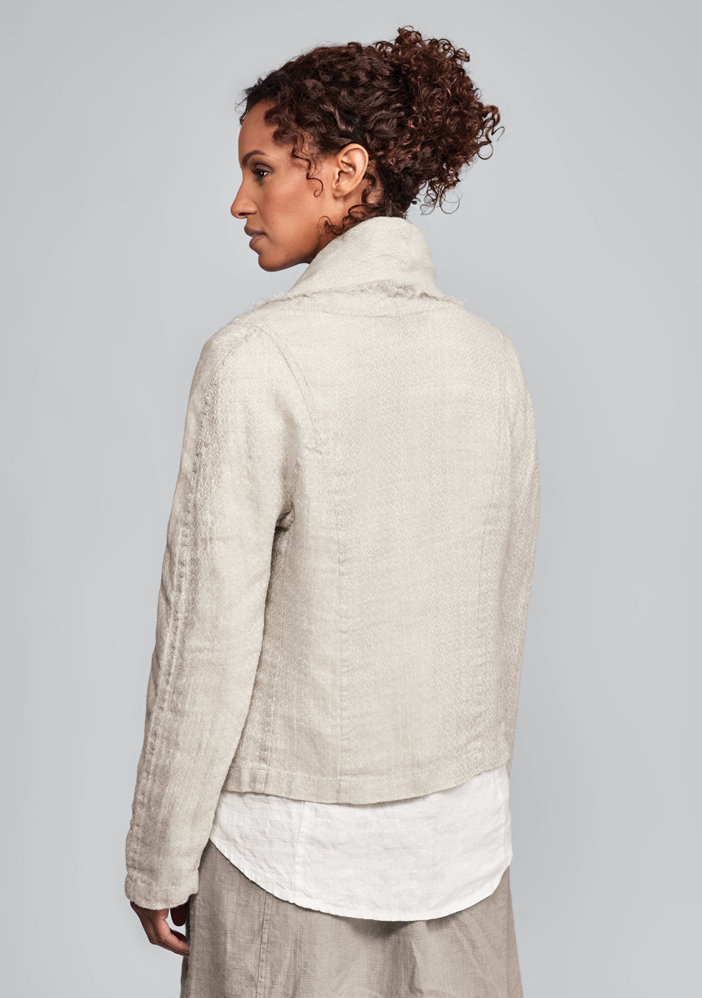 draping jacket linen jacket details