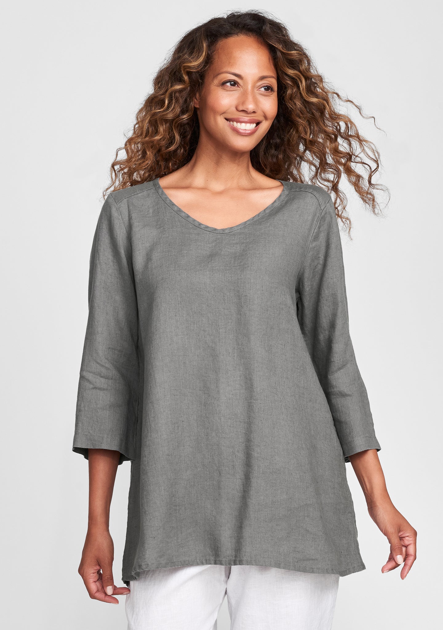 dreamy top linen shirt grey