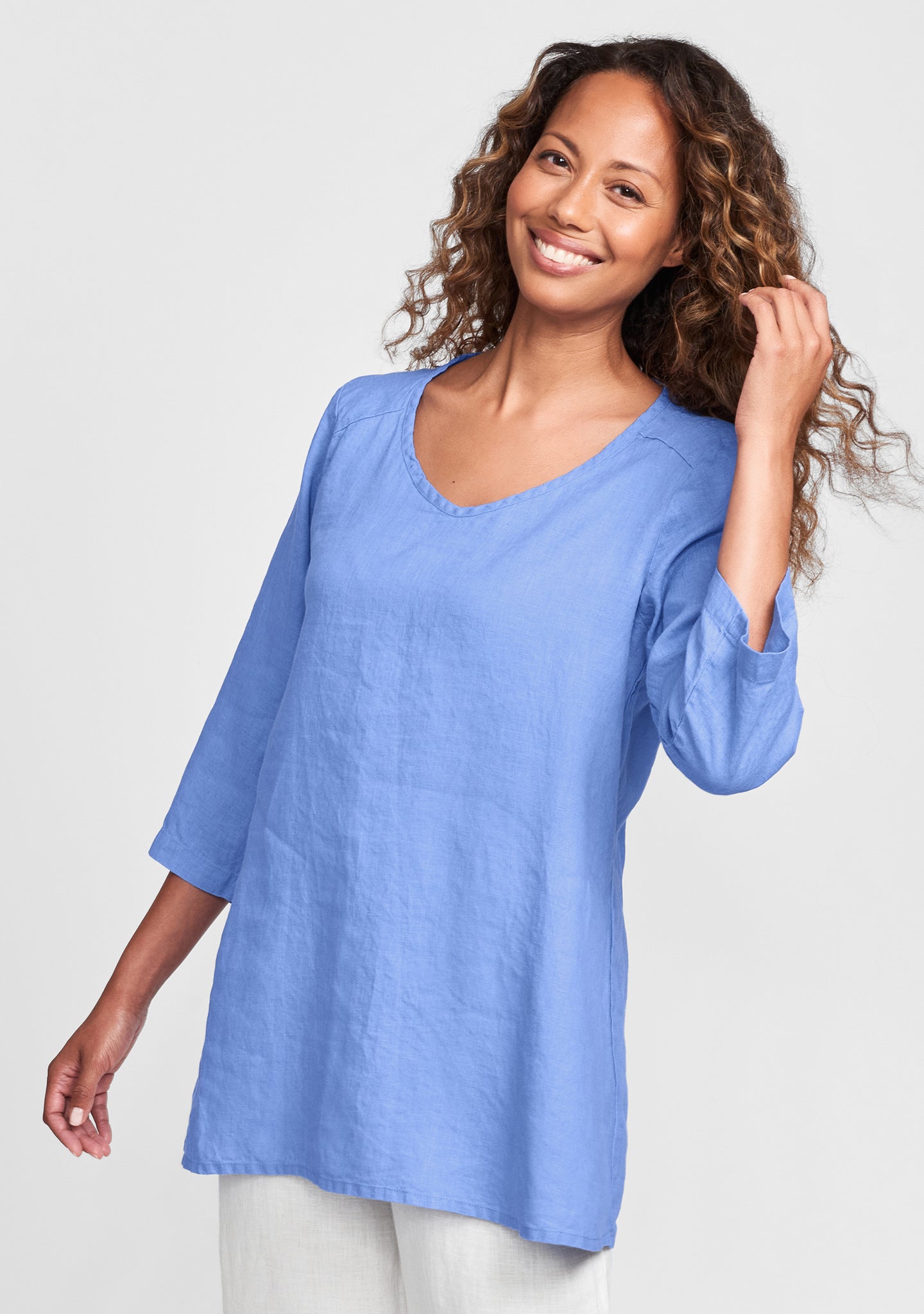 dreamy top linen shirt blue