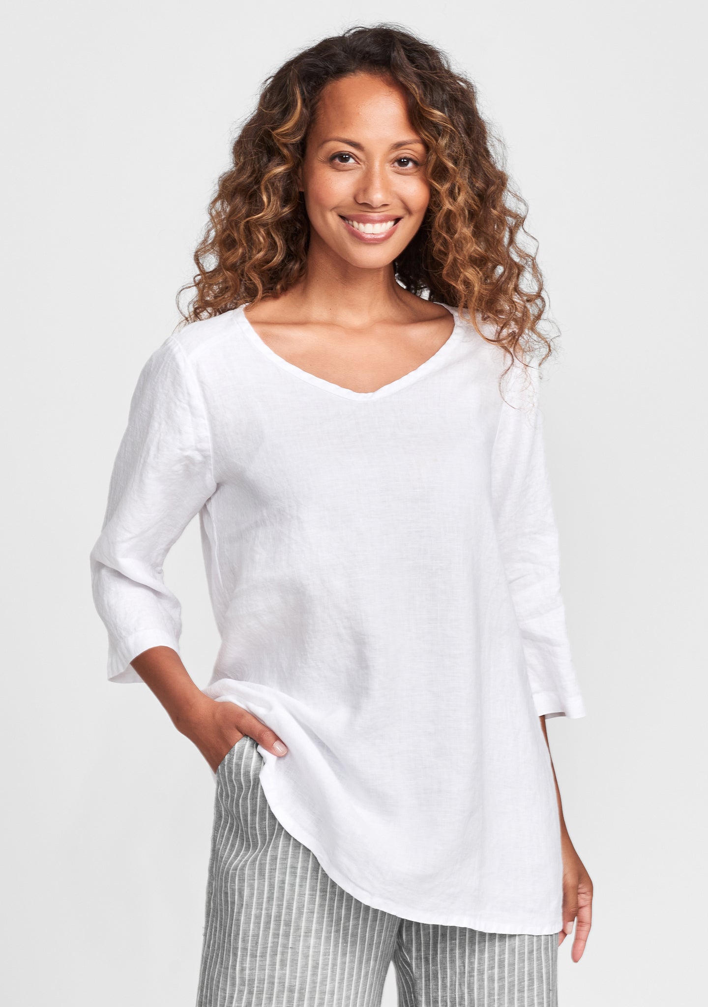 dreamy top linen shirt white