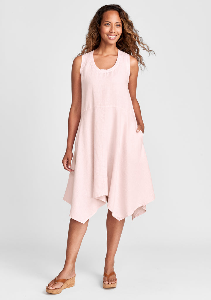 edgy dress linen dress pink