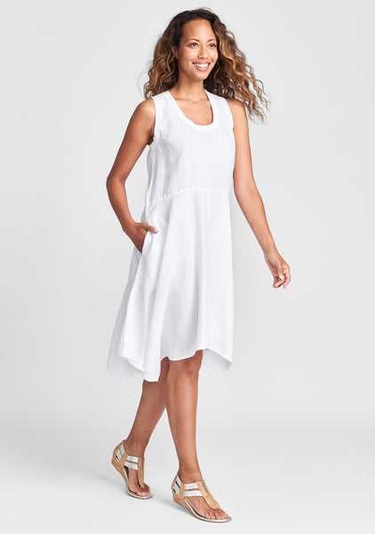 edgy dress linen dress white