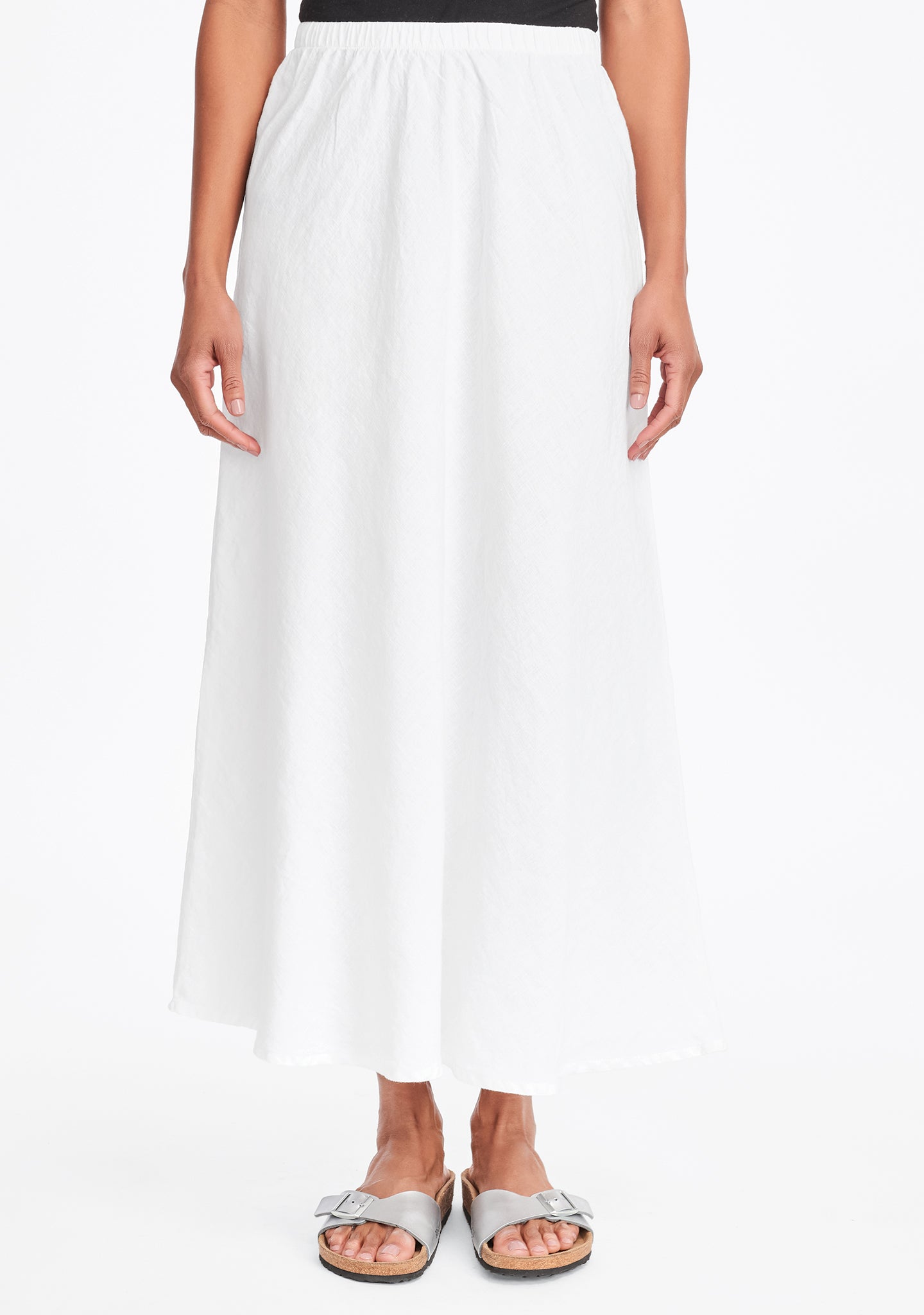 evening skirt linen maxi skirt white