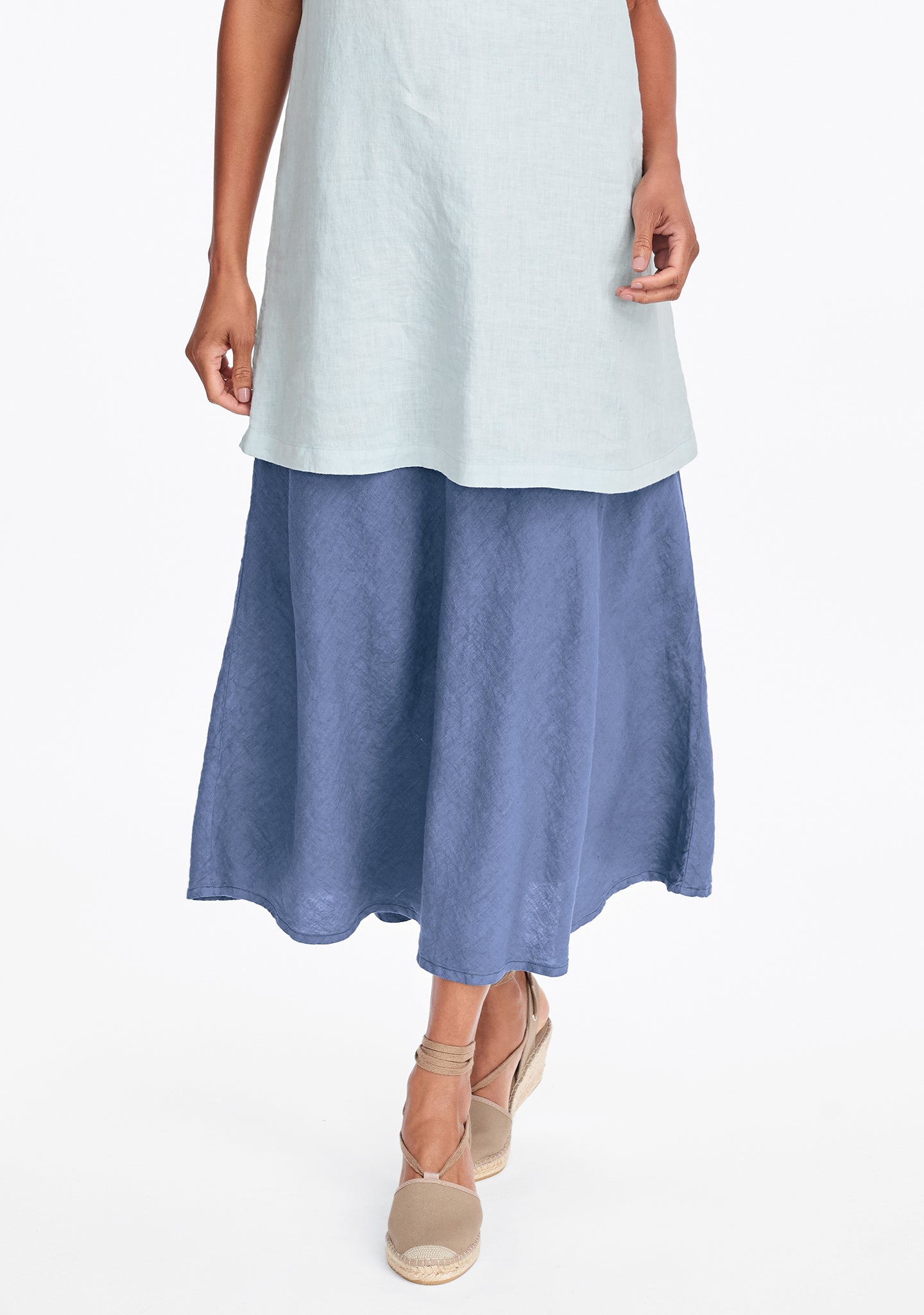 evening skirt linen maxi skirt blue