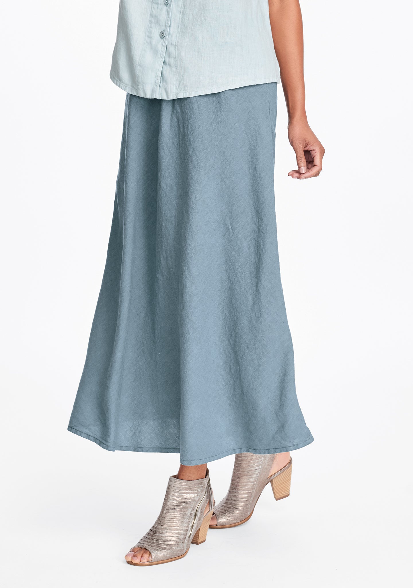 evening skirt linen maxi skirt green