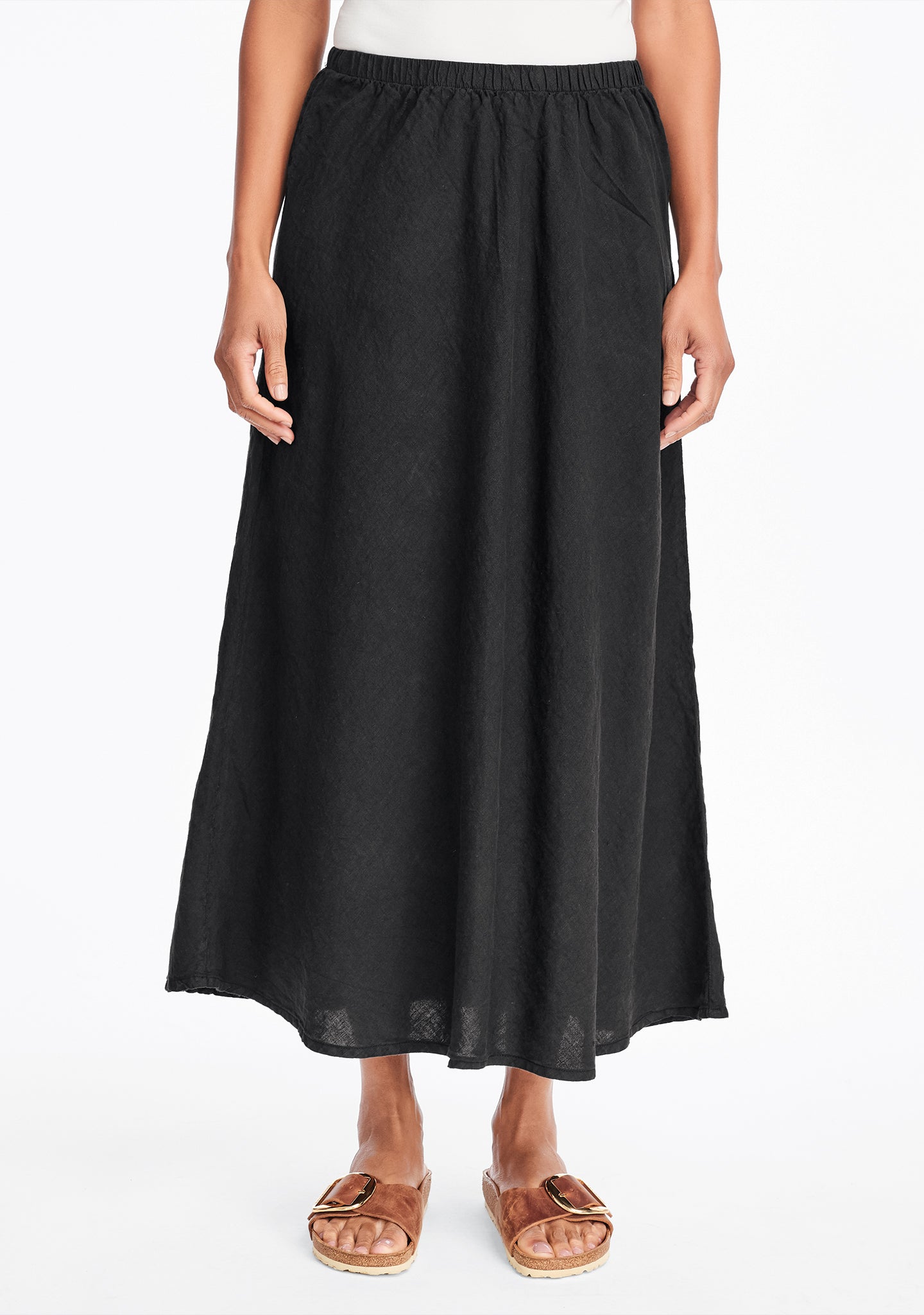 evening skirt linen maxi skirt black