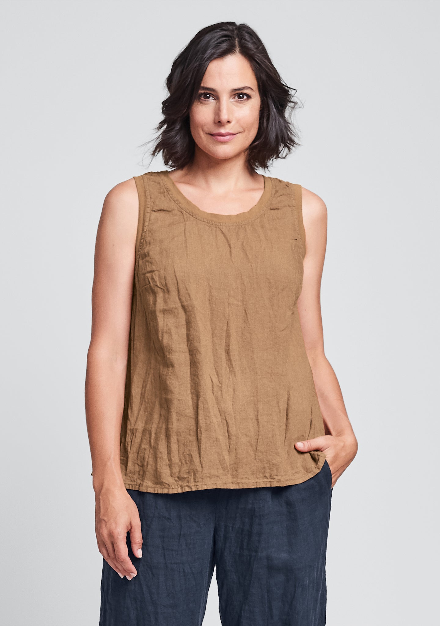 everyday tank linen tank top orange