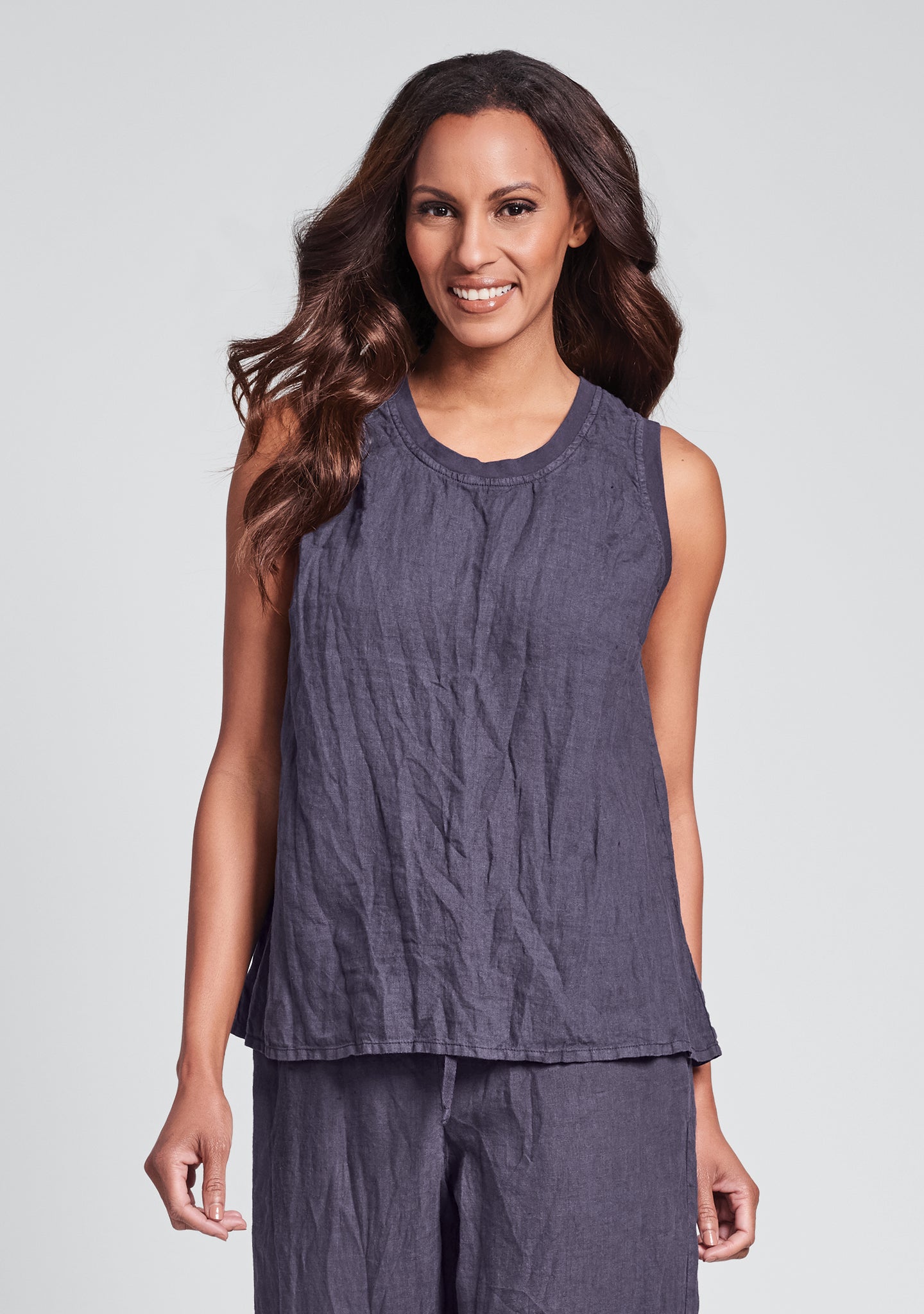 everyday tank linen tank top purple