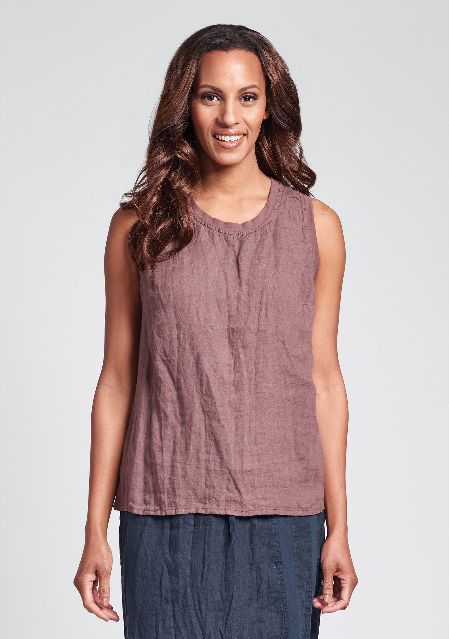 everyday tank linen tank top purple