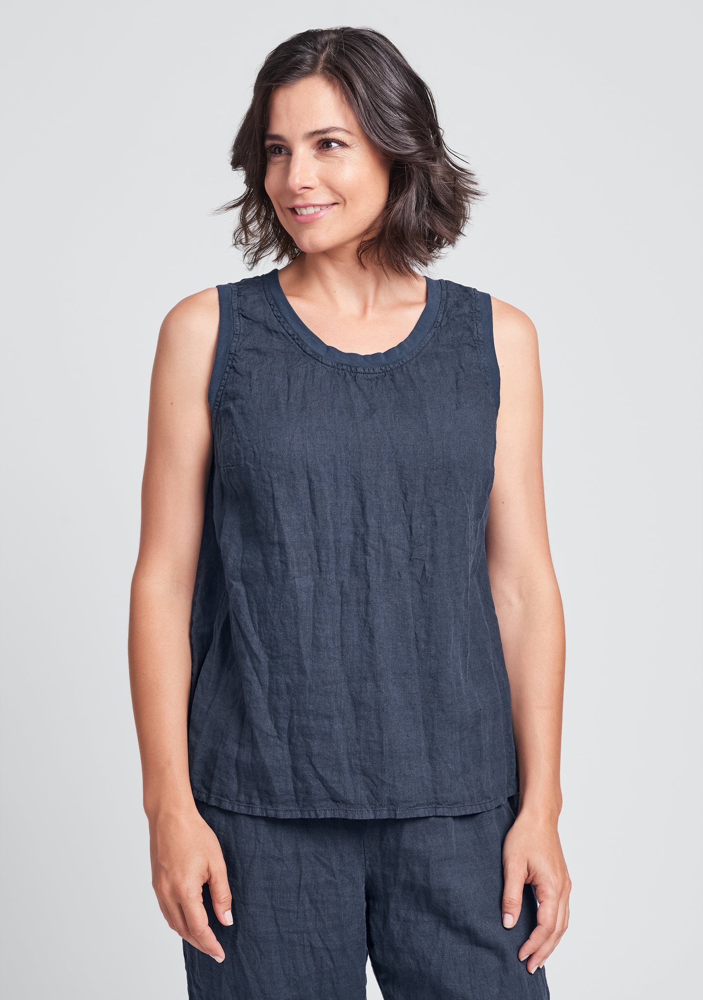 everyday tank linen tank top blue
