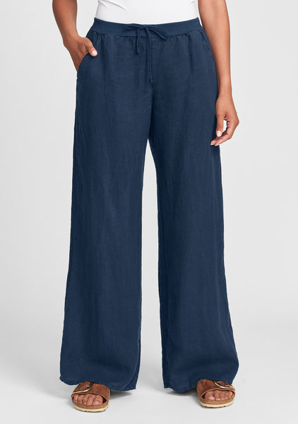 linen pant linen drawstring pants blue