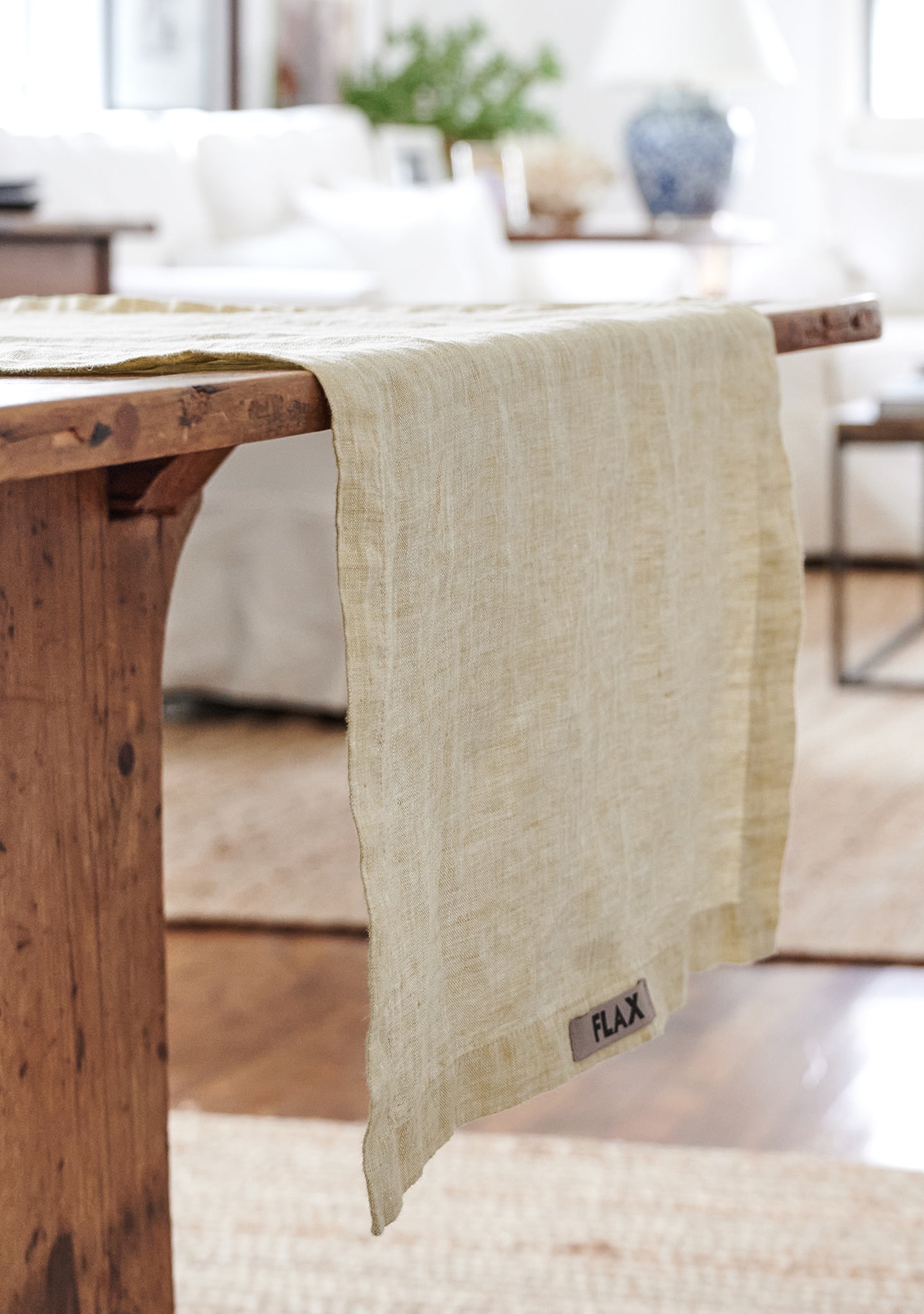 table runner linen runner yellow