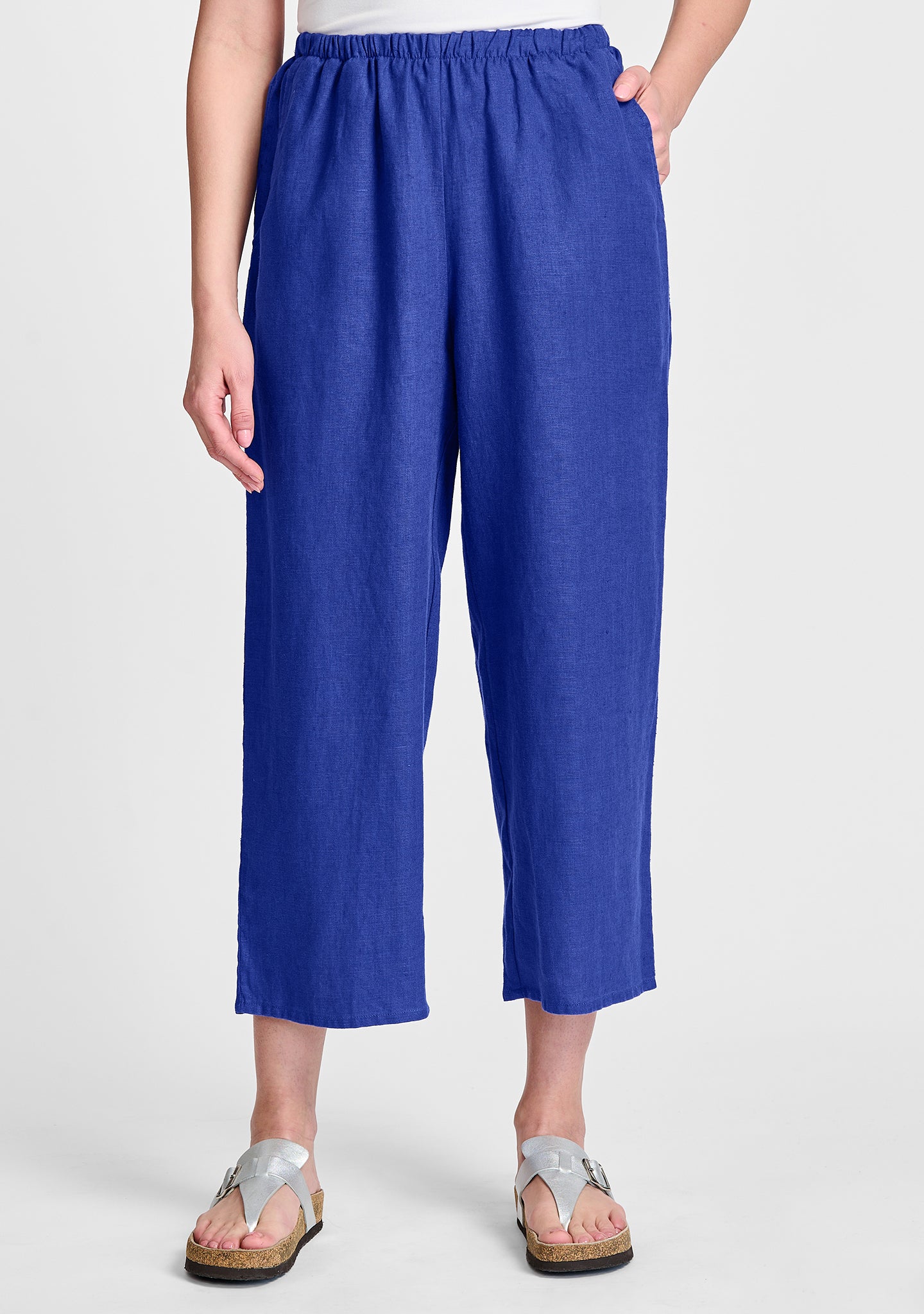 Floods - Linen Pants With Elastic Waist - FINAL SALE