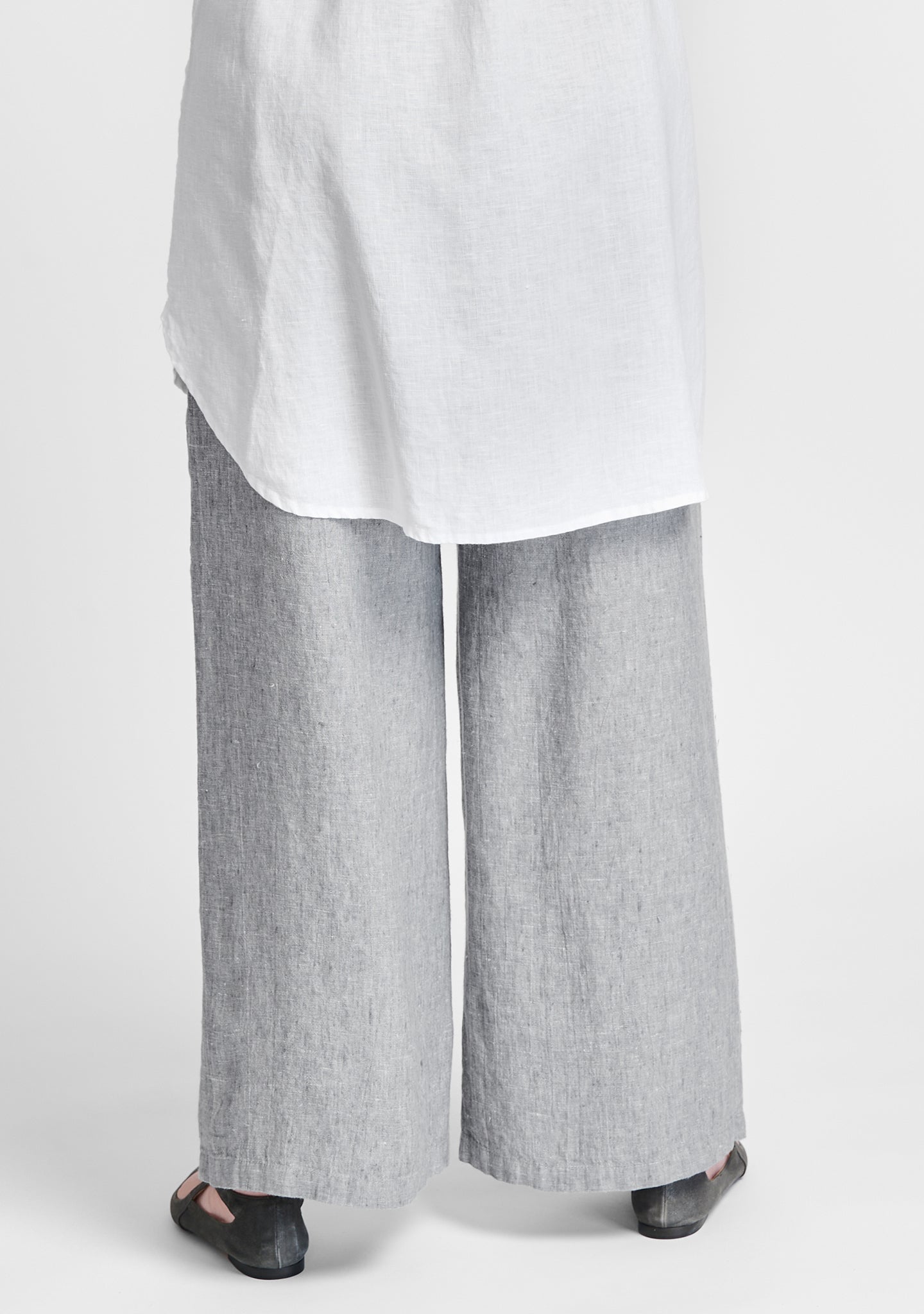 flowing pant linen pants with elastic waist details