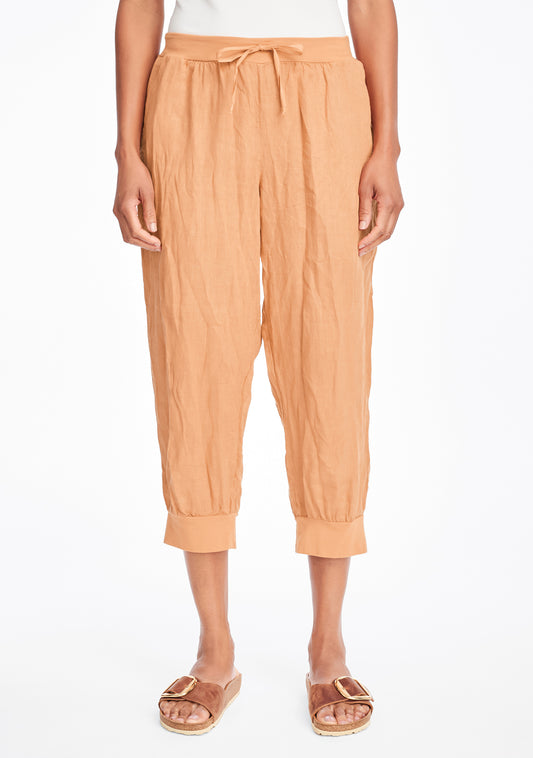 free spirit pant linen drawstring pants orange