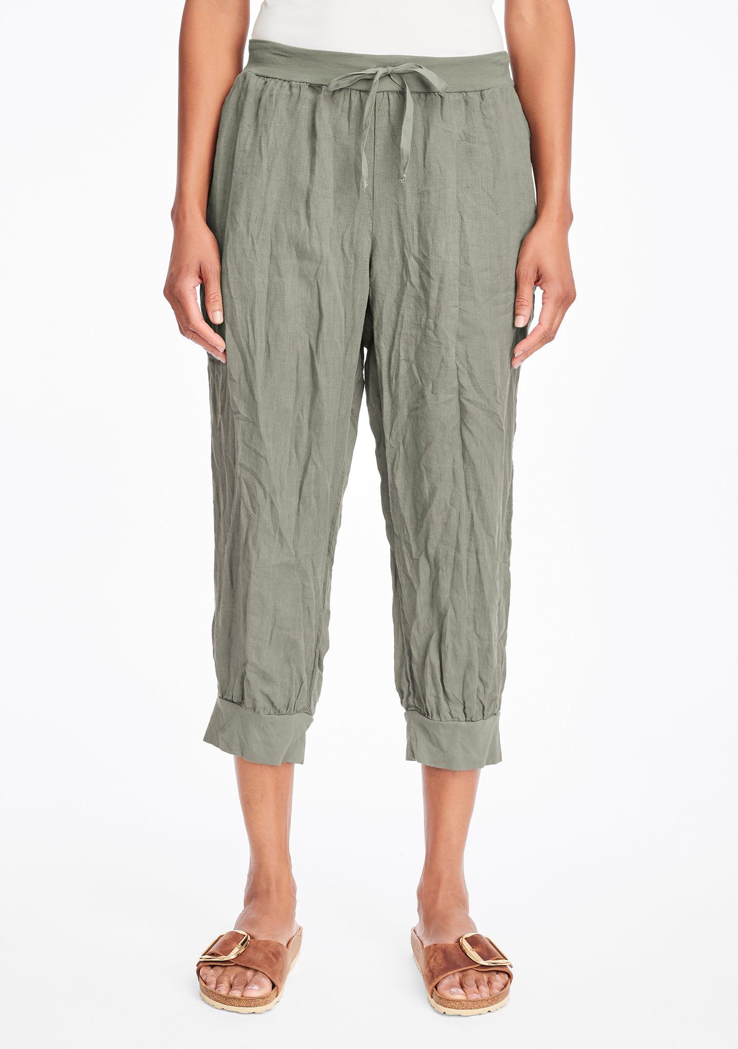 free spirit pant linen drawstring pants green