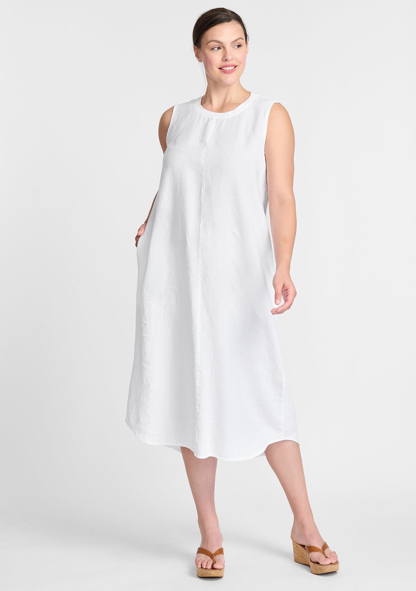 high line dress linen maxi dress white