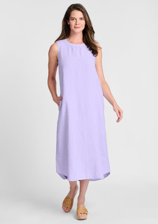 high line dress linen maxi dress purple