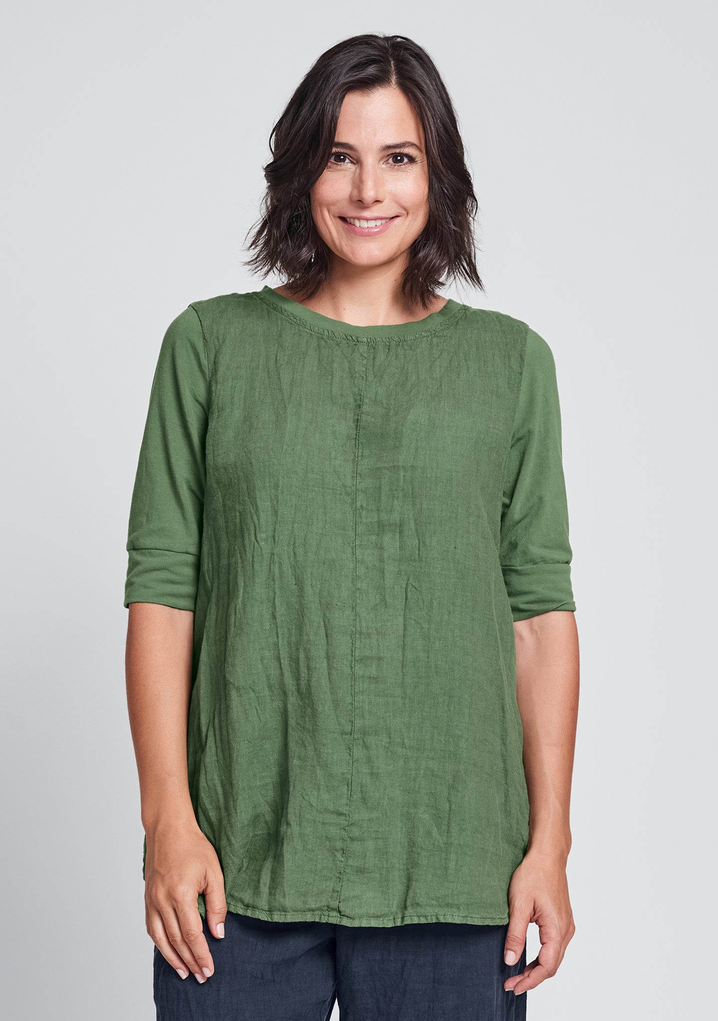 horizon tunic linen shirt green